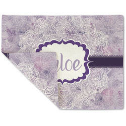 Watercolor Mandala Double-Sided Linen Placemat - Single w/ Name or Text