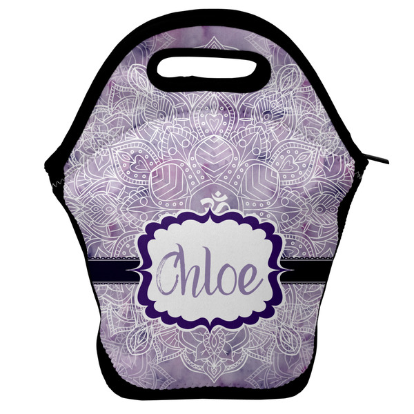 Custom Watercolor Mandala Lunch Bag w/ Name or Text
