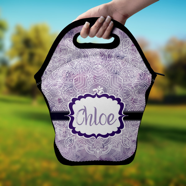 Watercolor Mandala Lunch Bag - Hand