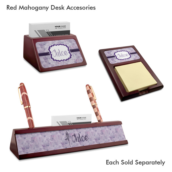 Watercolor Mandala Mahogany Desk Accessories