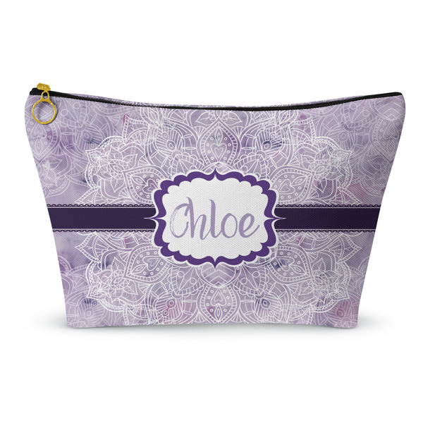 Custom Watercolor Mandala Makeup Bag - Large - 12.5"x7" (Personalized)