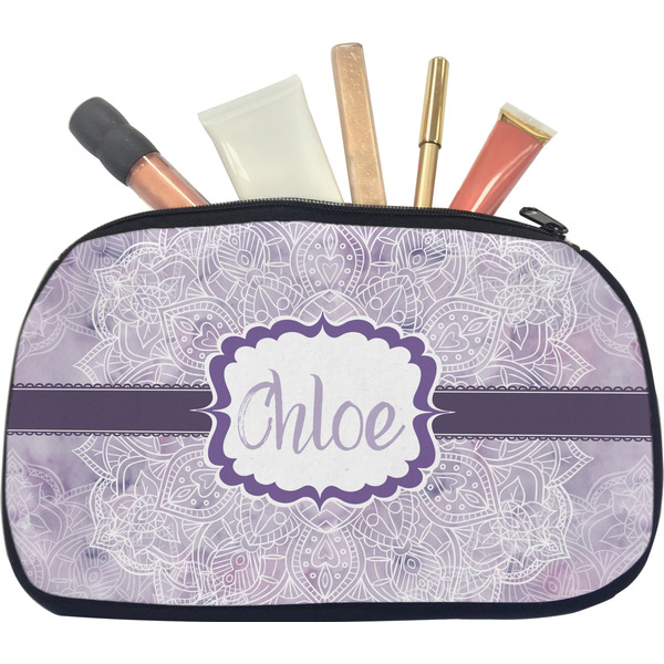 Custom Watercolor Mandala Makeup / Cosmetic Bag - Medium (Personalized)