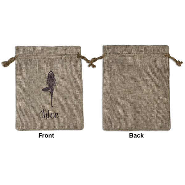 Watercolor Mandala Medium Burlap Gift Bag - Front Approval