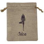 Watercolor Mandala Medium Burlap Gift Bag - Front (Personalized)