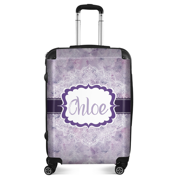 Custom Watercolor Mandala Suitcase - 24" Medium - Checked (Personalized)