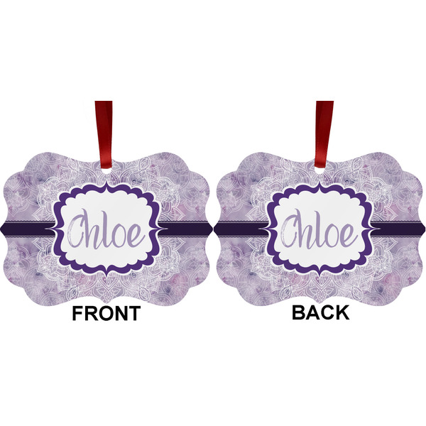 Watercolor Mandala Metal Benilux Ornament - Front and Back (APPROVAL)