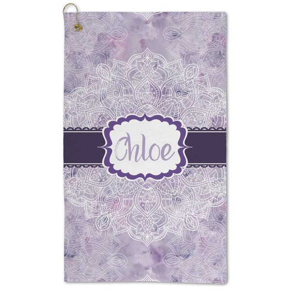 Custom Watercolor Mandala Microfiber Golf Towel - Large (Personalized)