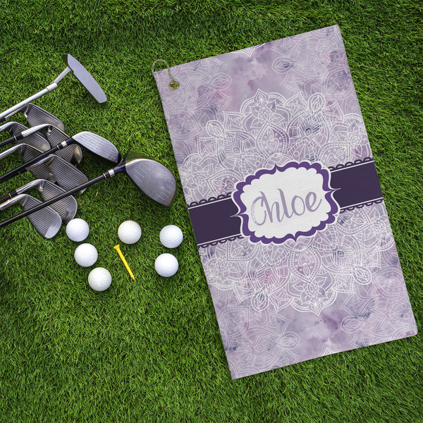 Watercolor Mandala Microfiber Golf Towels - LIFESTYLE