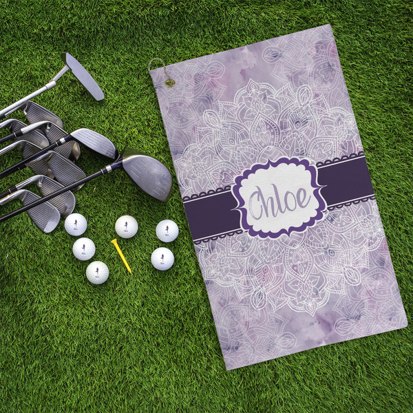 Watercolor Mandala Microfiber Golf Towels - LIFESTYLE