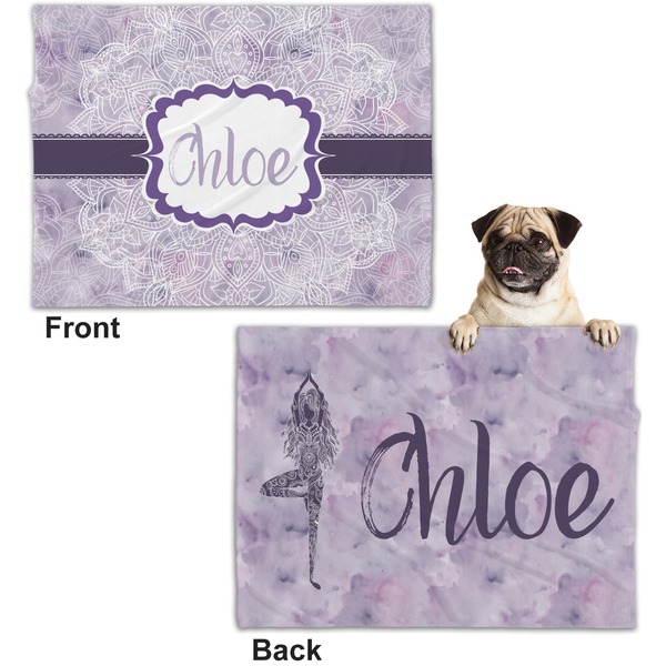 Watercolor Mandala Microfleece Dog Blanket - Regular - Front & Back