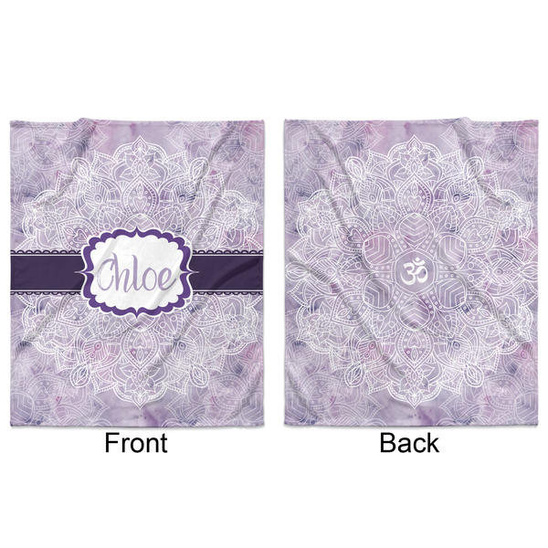 Watercolor Mandala Minky Blanket - 50"x60" - Double Sided - Front & Back