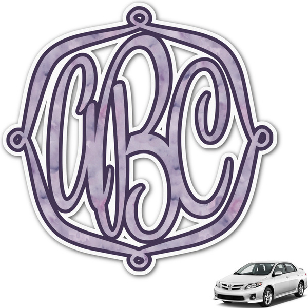Custom Watercolor Mandala Monogram Car Decal (Personalized)