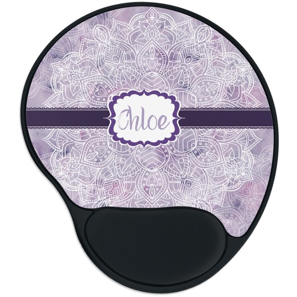 Custom Watercolor Mandala Mouse Pad with Wrist Support