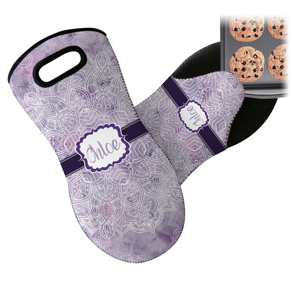 Watercolor Mandala Neoprene Oven Mitt