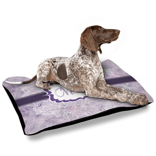 Watercolor Mandala Outdoor Dog Beds - Large - IN CONTEXT