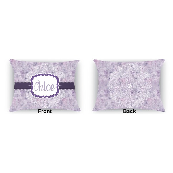 Watercolor Mandala Outdoor Rectangular Throw Pillow (Front and Back)