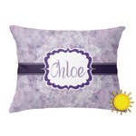 Watercolor Mandala Outdoor Throw Pillow (Rectangular) (Personalized)