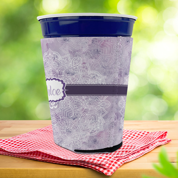 Watercolor Mandala Party Cup Sleeves - with bottom - Lifestyle