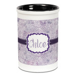 Watercolor Mandala Ceramic Pencil Holders - Black
