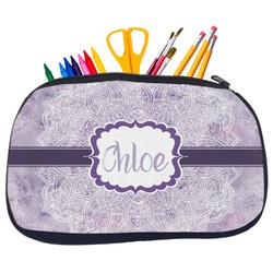 Watercolor Mandala Neoprene Pencil Case - Medium w/ Name or Text