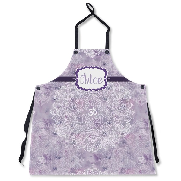 Custom Watercolor Mandala Apron Without Pockets w/ Name or Text