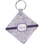 Watercolor Mandala Diamond Plastic Keychain w/ Name or Text