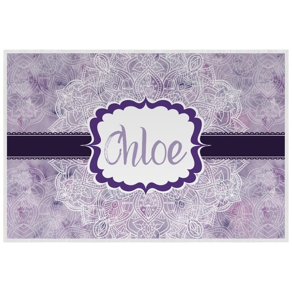 Custom Watercolor Mandala Laminated Placemat w/ Name or Text