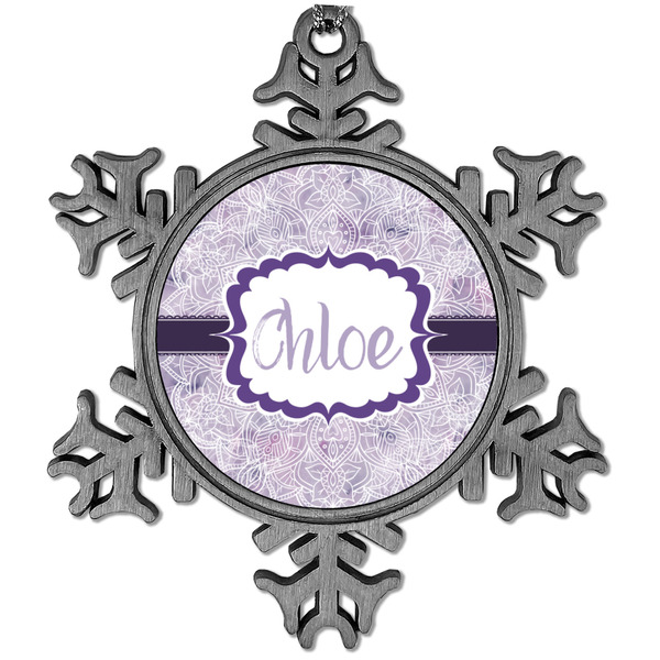 Custom Watercolor Mandala Vintage Snowflake Ornament (Personalized)