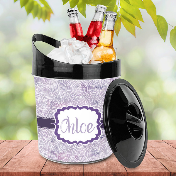Watercolor Mandala Plastic Ice Bucket - LIFESTYLE
