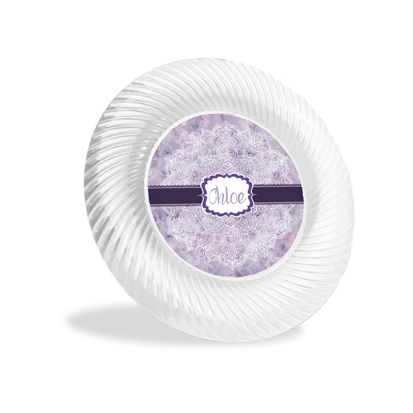 Custom Watercolor Mandala Plastic Party Appetizer & Dessert Plates - 6" (Personalized)