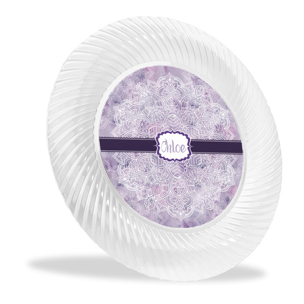 Custom Watercolor Mandala Plastic Party Dinner Plates - 10" (Personalized)
