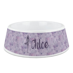 Watercolor Mandala Plastic Dog Bowl (Personalized)