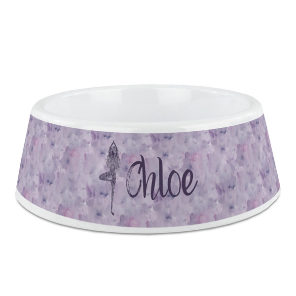 Custom Watercolor Mandala Plastic Dog Bowl - Medium (Personalized)