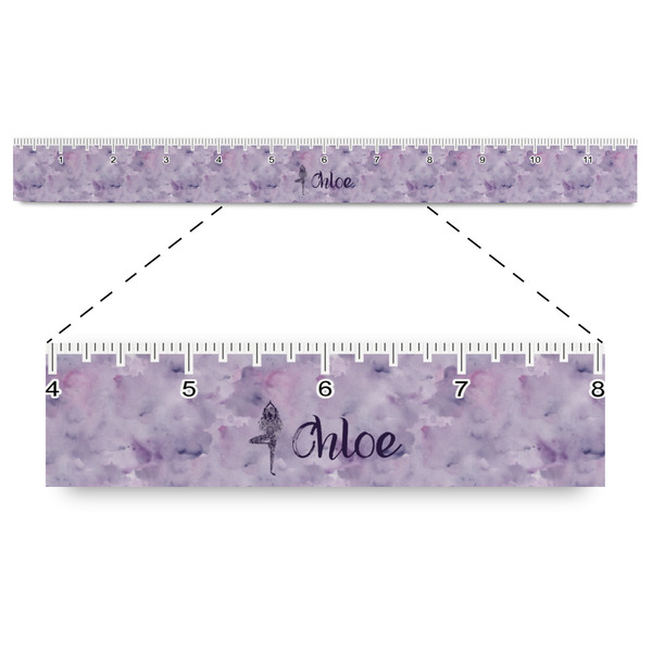 Custom Watercolor Mandala Plastic Ruler - 12" (Personalized)