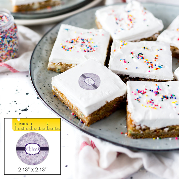 Watercolor Mandala Printed Icing Circle - Small - In Context