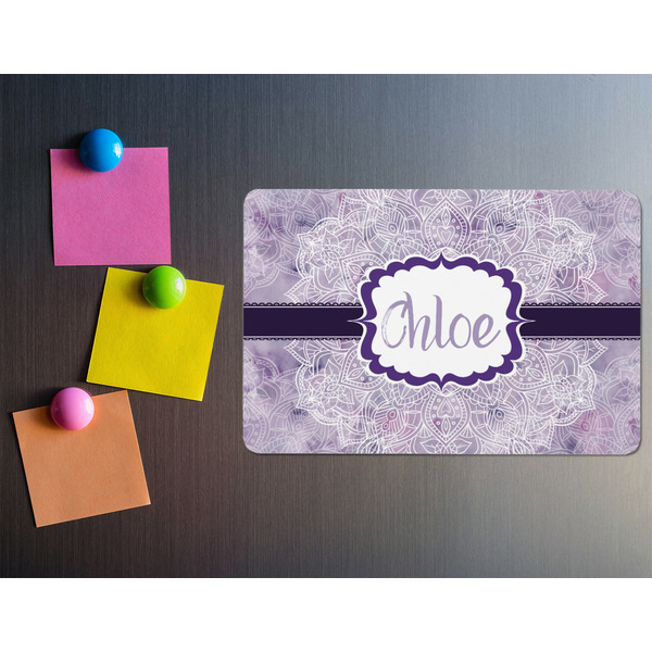 Watercolor Mandala Rectangular Fridge Magnet - LIFESTYLE