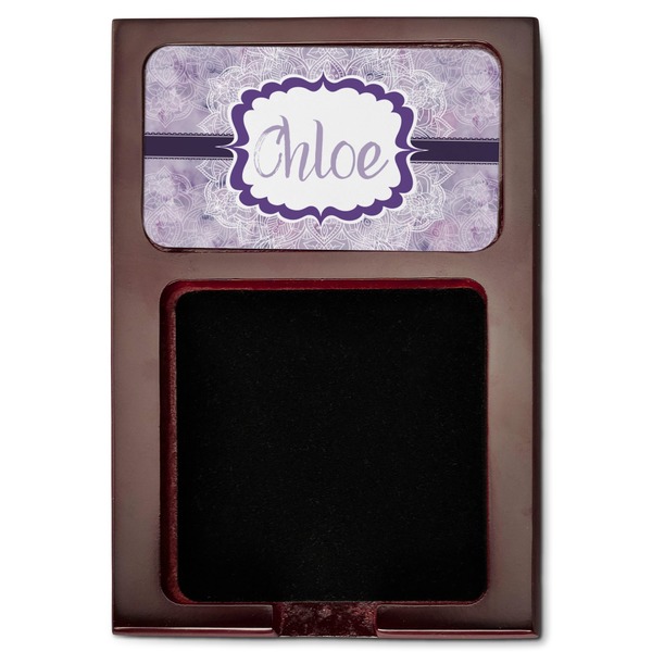 Watercolor Mandala Red Mahogany Sticky Note Holder - Flat