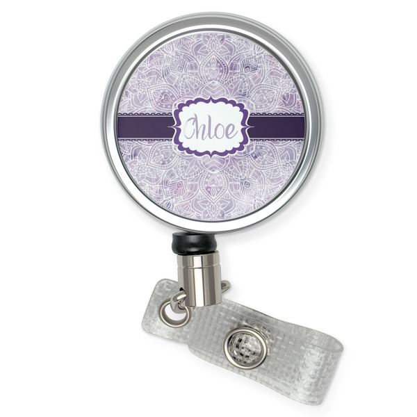 Custom Watercolor Mandala Retractable Badge Reel (Personalized)