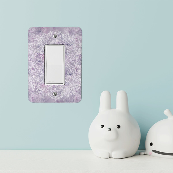 Watercolor Mandala Rocker Light Switch Covers - Single - IN CONTEXT