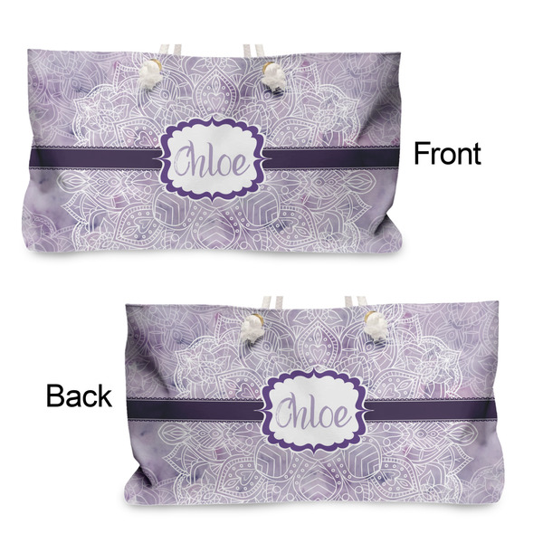 Watercolor Mandala Large Rope Tote - From & Back View