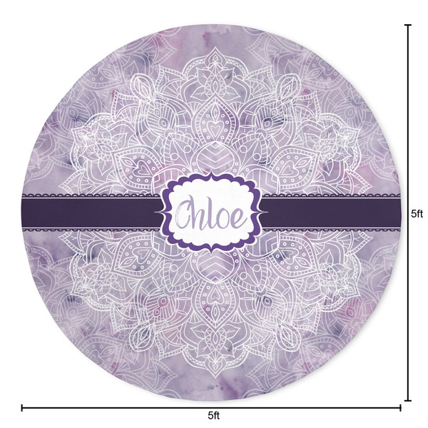 Watercolor Mandala Round Area Rug - Size