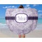 Watercolor Mandala Round Beach Towel - In Use