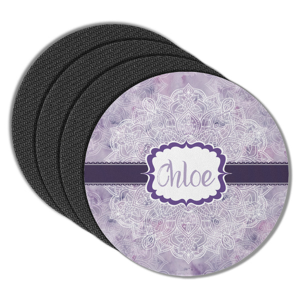 Watercolor Mandala Round Coaster Rubber Back - Main