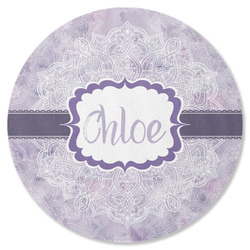 Watercolor Mandala Round Rubber Backed Coaster (Personalized)