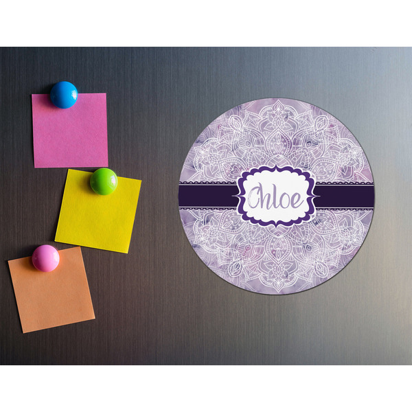 Watercolor Mandala Round Fridge Magnet - LIFESTYLE