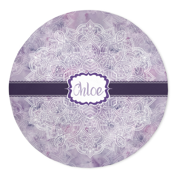 Custom Watercolor Mandala 5' Round Indoor Area Rug (Personalized)