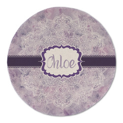 Watercolor Mandala Round Linen Placemat - Single Sided (Personalized)