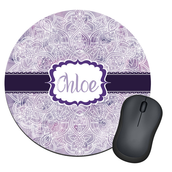 Custom Watercolor Mandala Round Mouse Pad (Personalized)