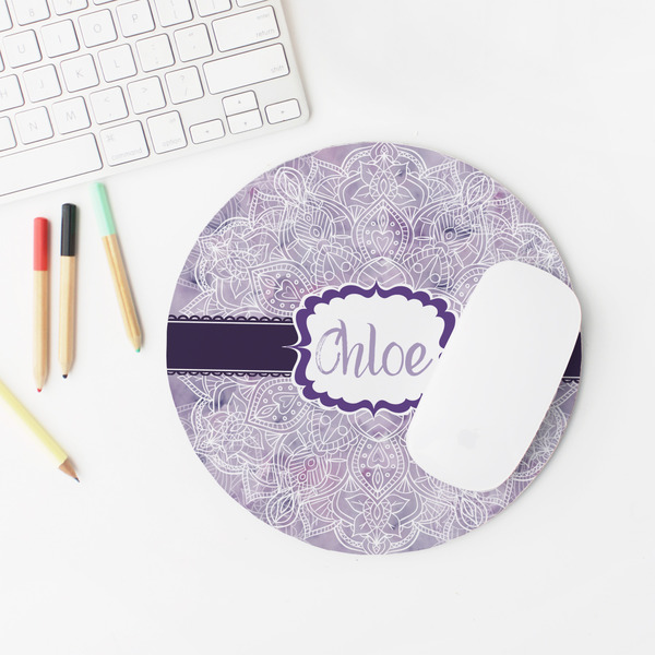 Watercolor Mandala Round Mousepad - LIFESTYLE 2