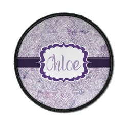 Watercolor Mandala Iron On Round Patch w/ Name or Text